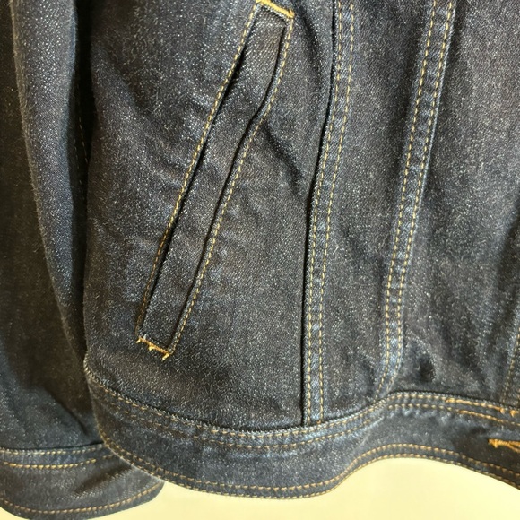 LAUREN RALPH LAUREN Sz L Classic Denim Jean Jacket Multiple Pockets Dark Wash - Picture 5 of 11